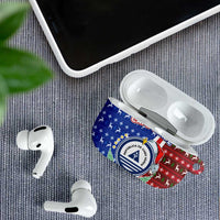 Cape Verde Christmas AirPods Case with Red and Blue Festive Pattern Christmas Tree and National Emblem Motif - Wonder Print Shop