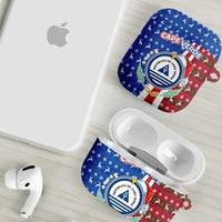 Cape Verde Christmas AirPods Case with Red and Blue Festive Pattern Christmas Tree and National Emblem Motif - Wonder Print Shop