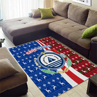 Cape Verde Christmas Area Rug with Red and Blue Festive Pattern Christmas Tree and National Emblem Motif - Wonder Print Shop