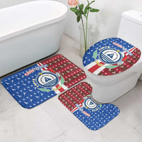 Cape Verde Christmas Bathroom Set with Red and Blue Festive Pattern Christmas Tree and National Emblem Motif - Wonder Print Shop