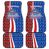 Cape Verde Christmas Car Mats with Red and Blue Festive Pattern Christmas Tree and National Emblem Motif - Wonder Print Shop
