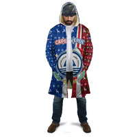 Cape Verde Christmas Cloak with Red and Blue Festive Pattern Christmas Tree and National Emblem Motif - Wonder Print Shop