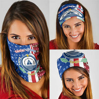 Cape Verde Christmas Neck Gaiter with Red and Blue Festive Pattern Christmas Tree and National Emblem Motif - Wonder Print Shop