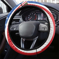 Cape Verde Christmas Steering Wheel Cover with Red and Blue Festive Pattern Christmas Tree and National Emblem Motif - Wonder Print Shop
