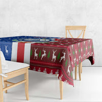Cape Verde Christmas Tablecloth with Red and Blue Festive Pattern Christmas Tree and National Emblem Motif - Wonder Print Shop