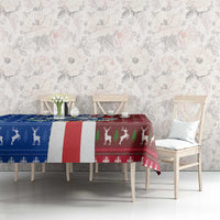 Cape Verde Christmas Tablecloth with Red and Blue Festive Pattern Christmas Tree and National Emblem Motif - Wonder Print Shop