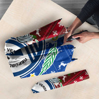 Cape Verde Christmas Umbrella with Red and Blue Festive Pattern Christmas Tree and National Emblem Motif - Wonder Print Shop