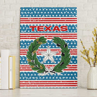 Texas Christmas Canvas Wall Art with Blue and Red Striped Festive Pattern Lone Star and Santa Motif - Wonder Print Shop