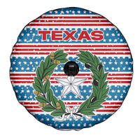 Texas Christmas Spare Tire Cover with Blue and Red Striped Festive Pattern Lone Star and Santa Motif - Wonder Print Shop