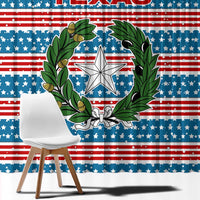 Texas Christmas Window Curtain with Blue and Red Striped Festive Pattern Lone Star and Santa Motif - Wonder Print Shop