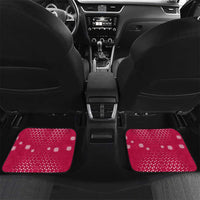 Texas Christmas Car Mats with Red and White Snowflake Pattern Longhorn Skull and Christmas Cactus Motif - Wonder Print Shop