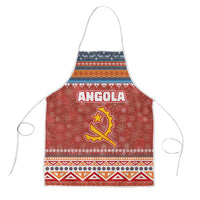 Angola Christmas Apron with Red Snowflake Pattern Tribal Santa Claus Motif - Wonder Print Shop