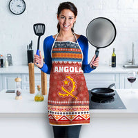 Angola Christmas Apron with Red Snowflake Pattern Tribal Santa Claus Motif - Wonder Print Shop