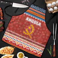 Angola Christmas Apron with Red Snowflake Pattern Tribal Santa Claus Motif - Wonder Print Shop