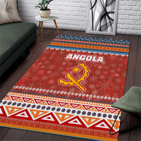 Angola Christmas Area Rug with Red Snowflake Pattern Tribal Santa Claus Motif - Wonder Print Shop