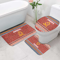Angola Christmas Bathroom Set with Red Snowflake Pattern Tribal Santa Claus Motif - Wonder Print Shop