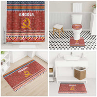 Angola Christmas Bathroom Set with Red Snowflake Pattern Tribal Santa Claus Motif - Wonder Print Shop