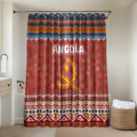 Angola Christmas Bathroom Set with Red Snowflake Pattern Tribal Santa Claus Motif - Wonder Print Shop
