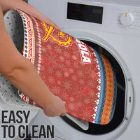 Angola Christmas Bathroom Set with Red Snowflake Pattern Tribal Santa Claus Motif - Wonder Print Shop