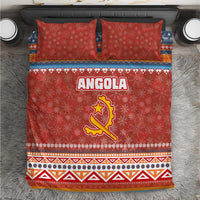 Angola Christmas Bedding Set with Red Snowflake Pattern Tribal Santa Claus Motif - Wonder Print Shop