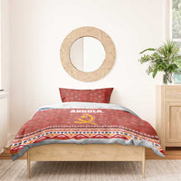Angola Christmas Bedding Set with Red Snowflake Pattern Tribal Santa Claus Motif - Wonder Print Shop