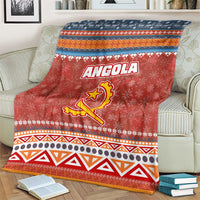 Angola Christmas Blanket with Red Snowflake Pattern Tribal Santa Claus Motif - Wonder Print Shop