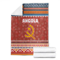 Angola Christmas Blanket with Red Snowflake Pattern Tribal Santa Claus Motif - Wonder Print Shop