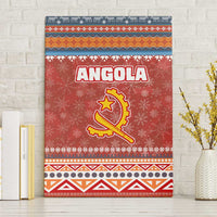 Angola Christmas Canvas Wall Art with Red Snowflake Pattern Tribal Santa Claus Motif - Wonder Print Shop