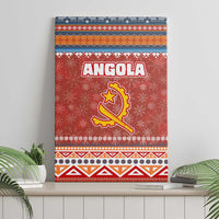Angola Christmas Canvas Wall Art with Red Snowflake Pattern Tribal Santa Claus Motif - Wonder Print Shop