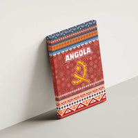 Angola Christmas Canvas Wall Art with Red Snowflake Pattern Tribal Santa Claus Motif - Wonder Print Shop