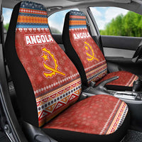 Angola Christmas Car Seat Cover with Red Snowflake Pattern Tribal Santa Claus Motif - Wonder Print Shop