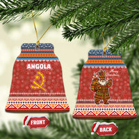 Angola Christmas Ceramic Ornament with Red Snowflake Pattern Tribal Santa Claus Motif - Wonder Print Shop