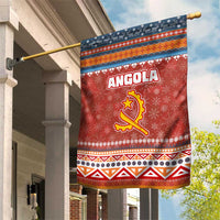 Angola Christmas Garden Flag with Red Snowflake Pattern Tribal Santa Claus Motif - Wonder Print Shop