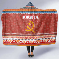 Angola Christmas Hooded Blanket with Red Snowflake Pattern Tribal Santa Claus Motif - Wonder Print Shop