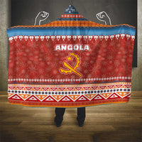Angola Christmas Hooded Blanket with Red Snowflake Pattern Tribal Santa Claus Motif - Wonder Print Shop