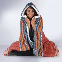Angola Christmas Hooded Blanket with Red Snowflake Pattern Tribal Santa Claus Motif - Wonder Print Shop