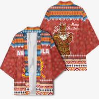 Angola Christmas Kimono with Red Snowflake Pattern Tribal Santa Claus Motif - Wonder Print Shop