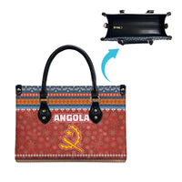 Angola Christmas Leather Bag with Red Snowflake Pattern Tribal Santa Claus Motif - Wonder Print Shop
