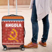 Angola Christmas Luggage Cover with Red Snowflake Pattern Tribal Santa Claus Motif - Wonder Print Shop