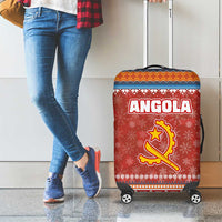 Angola Christmas Luggage Cover with Red Snowflake Pattern Tribal Santa Claus Motif - Wonder Print Shop
