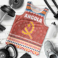 Angola Christmas Men Tank Top with Red Snowflake Pattern Tribal Santa Claus Motif - Wonder Print Shop
