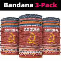 Angola Christmas Neck Gaiter with Red Snowflake Pattern Tribal Santa Claus Motif - Wonder Print Shop