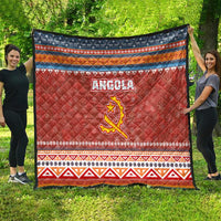Angola Christmas Quilt with Red Snowflake Pattern Tribal Santa Claus Motif - Wonder Print Shop