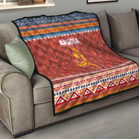 Angola Christmas Quilt with Red Snowflake Pattern Tribal Santa Claus Motif - Wonder Print Shop