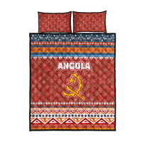 Angola Christmas Quilt Bed Set with Red Snowflake Pattern Tribal Santa Claus Motif - Wonder Print Shop