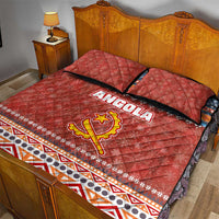 Angola Christmas Quilt Bed Set with Red Snowflake Pattern Tribal Santa Claus Motif - Wonder Print Shop