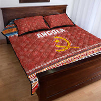 Angola Christmas Quilt Bed Set with Red Snowflake Pattern Tribal Santa Claus Motif - Wonder Print Shop