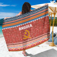 Angola Christmas Sarong with Red Snowflake Pattern Tribal Santa Claus Motif - Wonder Print Shop
