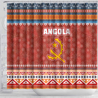 Angola Christmas Shower Curtain with Red Snowflake Pattern Tribal Santa Claus Motif - Wonder Print Shop