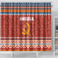 Angola Christmas Shower Curtain with Red Snowflake Pattern Tribal Santa Claus Motif - Wonder Print Shop